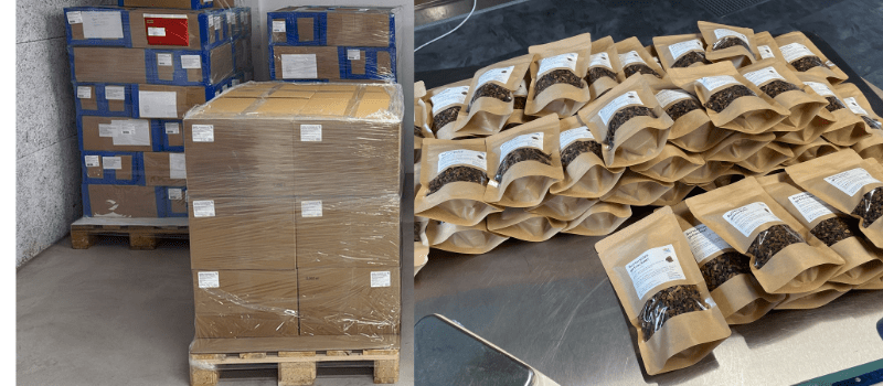 Bulk raw materials and raw materials packed in bags